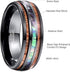 Men's 8mm Tungsten With Hawaiian Koa Wood & Abalone Shell Tri-Inlay Wedding Band